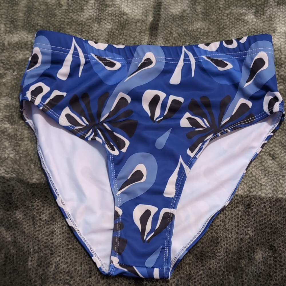 Essentials Blue and White Bikini Bottom
